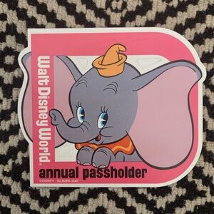 New Walt Disney World Dumbo Annual Pass Magnet Pink Tim Burton Orlando elephant